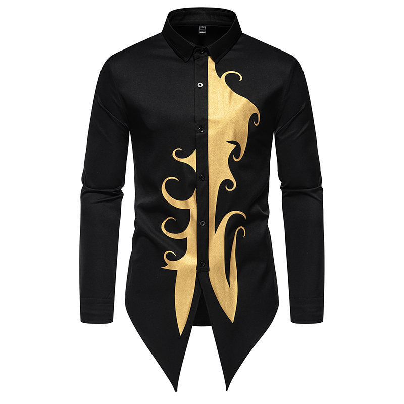 Herren Langarmhemd mit extravagantem Design und stilvollem Kragen