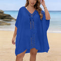 Damen luftiger Strandüberwurf mit Lochstickerei und elegantem Design R&B