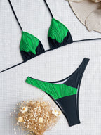 Damen Triangel-Bikini mit innovativem Falten-Design