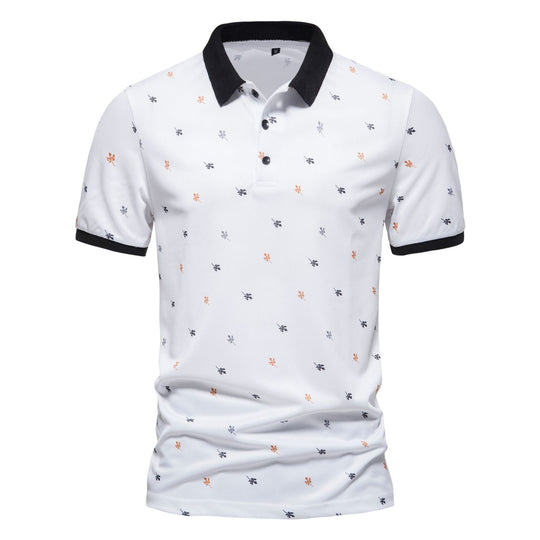 Herren Poloshirt mit einzigartigem Muster und modernem Stehkragen R&B