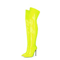 Femme Über-die-Knie Hochglanz Stiletto Stiefel R&B