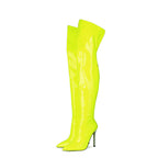 Femme Über-die-Knie Hochglanz Stiletto Stiefel R&B