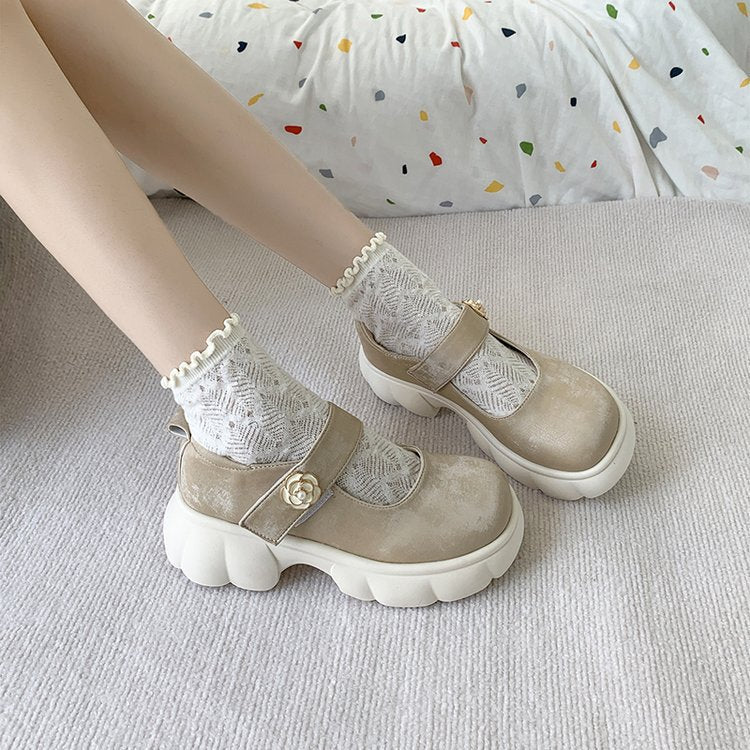 Damen modische Mary Jane Schuhe mit dekorativer Schnalle und komfortabler Sohle R&B