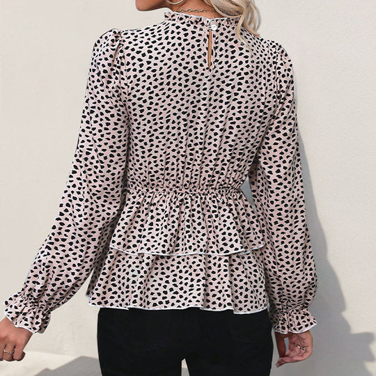 Damen Bluse mit Rüschendetails und eleganter Smocking-Partie R&B