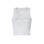 Damen Crop-Top mit funkelndem Schriftzug R&B