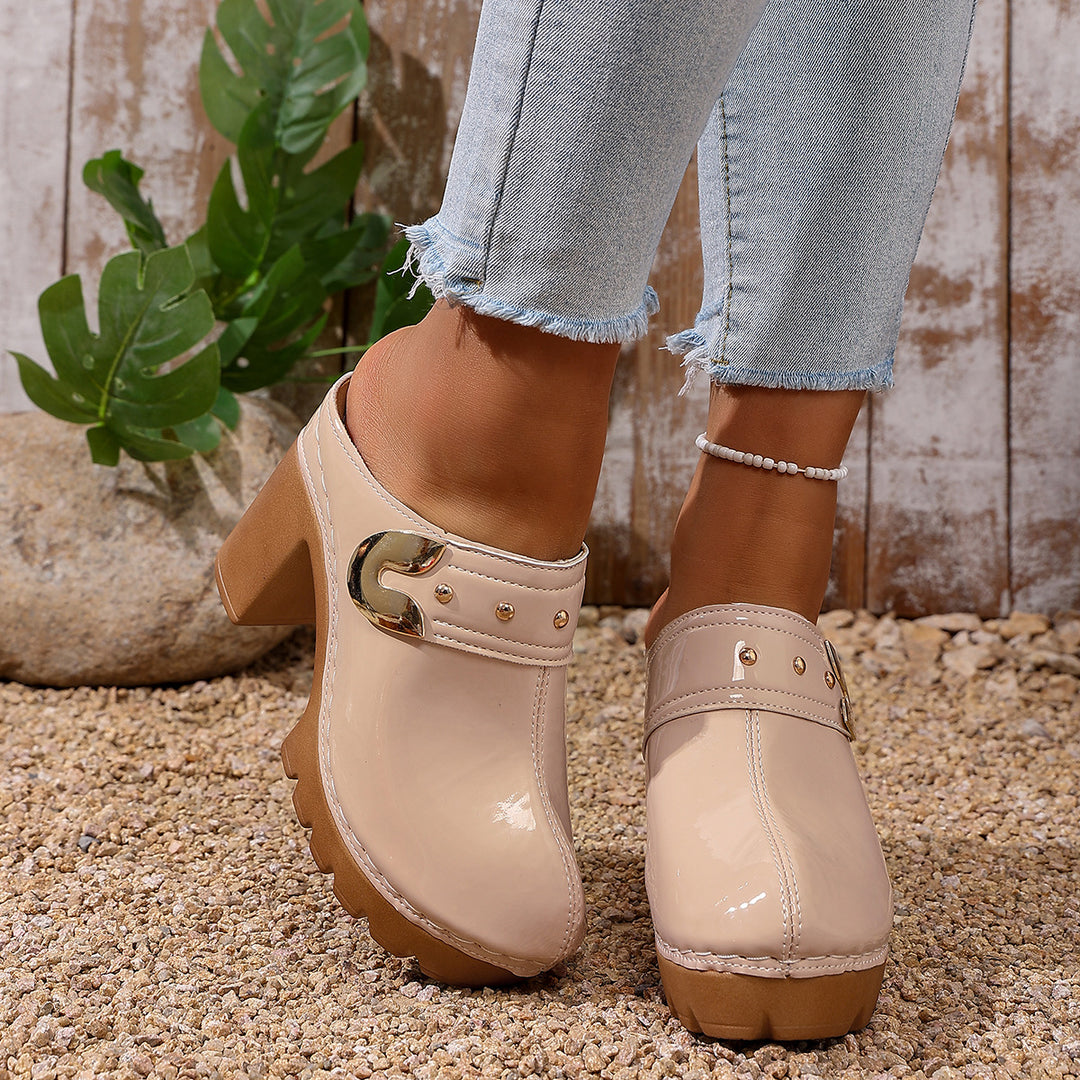 Damen Hochwertige Clogs mit Holzsohle R&B