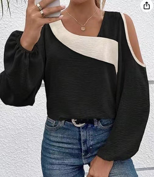 Damen Designer-Top mit Cut-Out-Ärmeln R&B