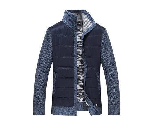 Herren modische Steppjacke mit Strickdetails und hohem Kragen R&B