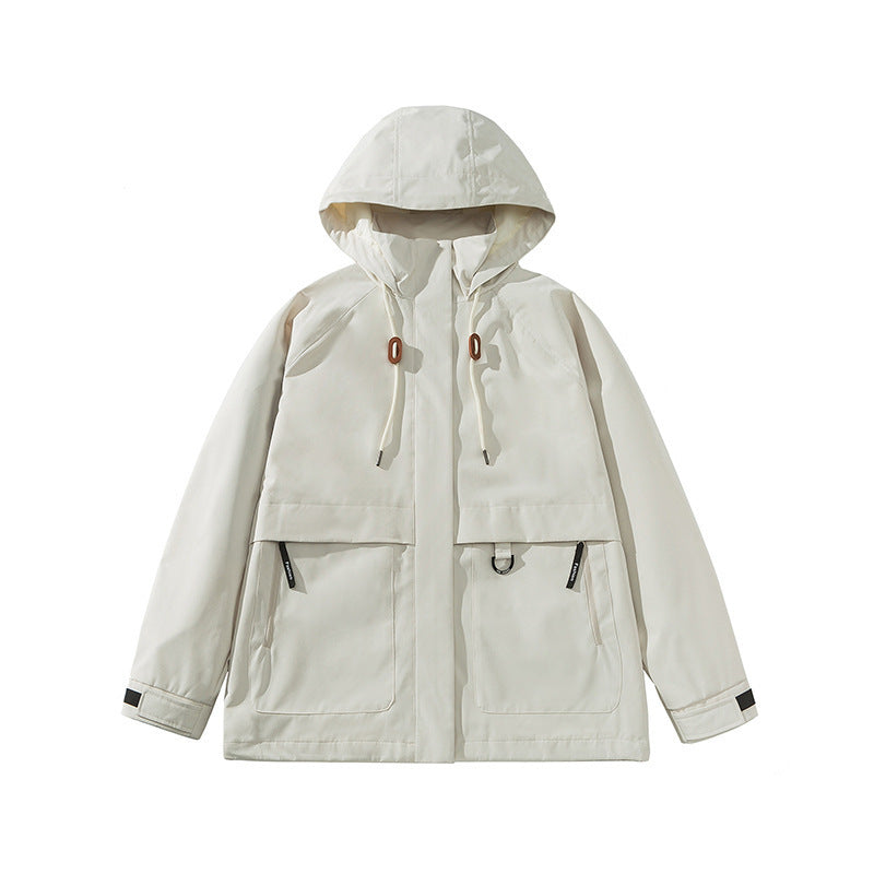 Damen technische Outdoor-Jacke mit verstellbarer Kapuze und großen Taschen R&B