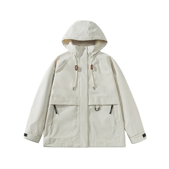 Damen technische Outdoor-Jacke mit verstellbarer Kapuze und großen Taschen R&B