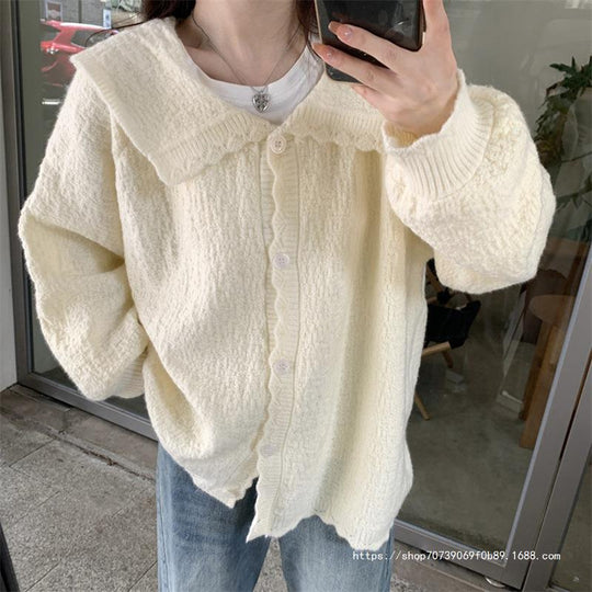 Damen Weicher, strukturierter Cardigan mit großzügigem Kragen R&B
