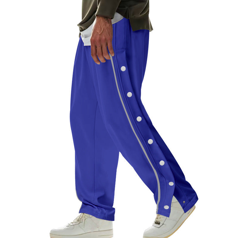 Herren Cargo-Hose mit Druckknopf-Design und seitlichem Reißverschluss R&B