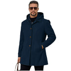 Herren elegante Übergangsjacke mit Kapuze und ausgestellten Abnähern R&B