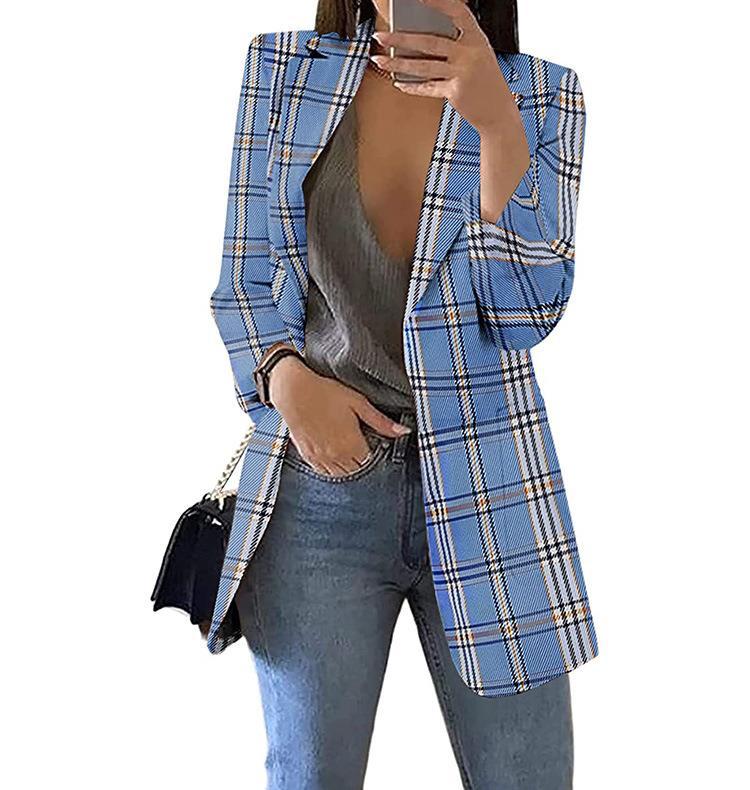 Damen Karierter Blazer mit modernem Schnitt und lässigen Details R&B