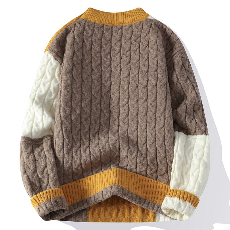Herren modischer Pullover im Kabelstrickdesign R&B
