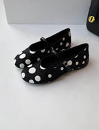 Damen Ballerinas mit modischem Punkten-Design und verstellbarem Riemchen R&B