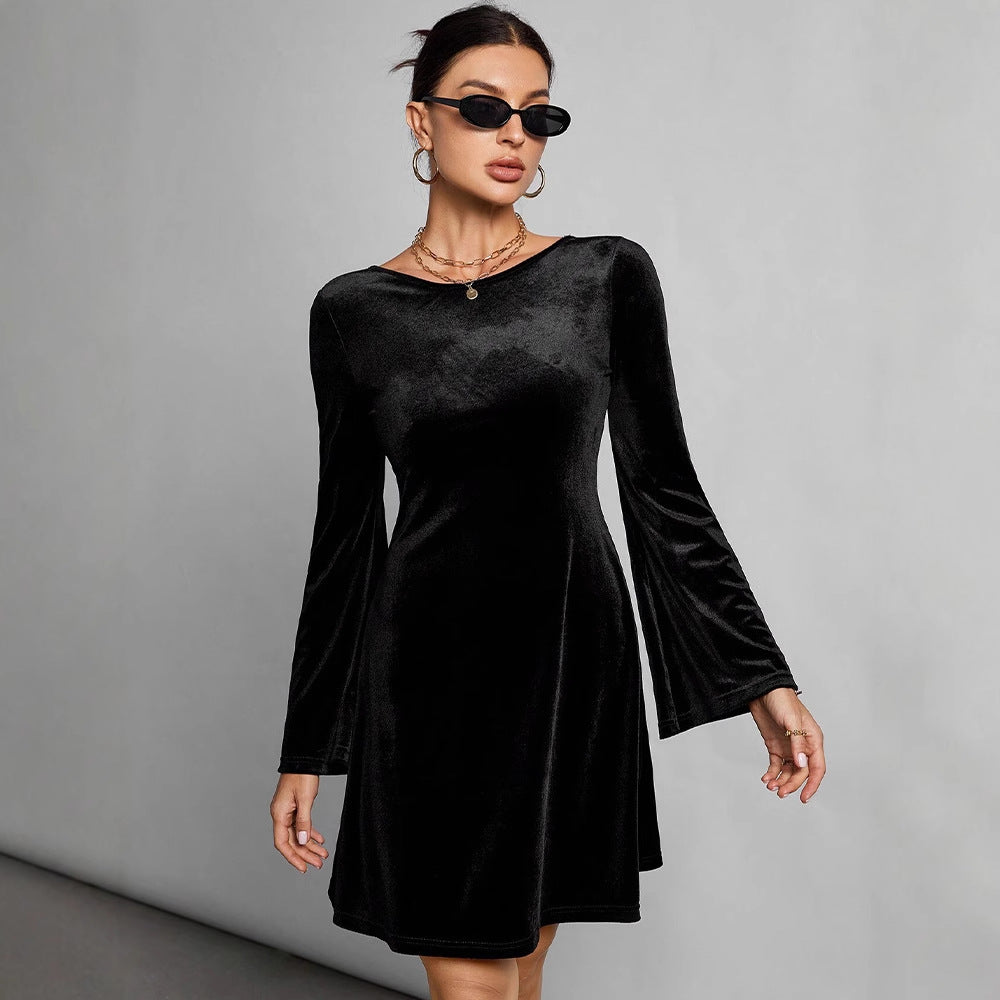Damen figurbetontes Langarmkleid R&B