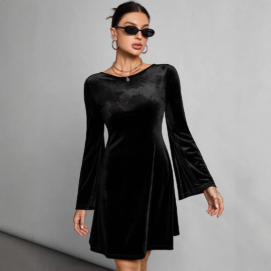 Damen figurbetontes Langarmkleid R&B