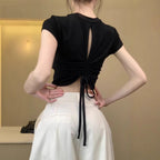 Damen Crop-Top mit figurbetontem Schnitt und elastischem Material