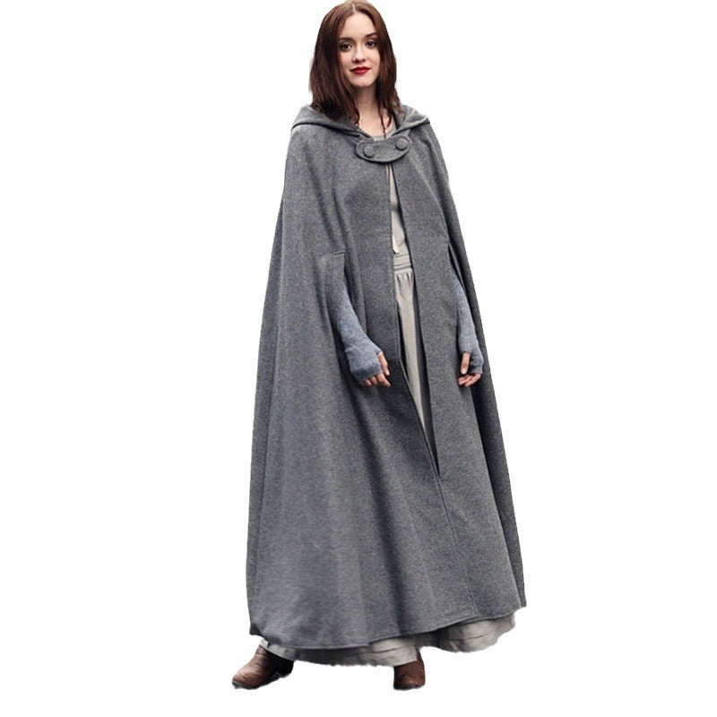 Damen elegante Kapuzenumhang mit verstellbarem Verschluss R&B