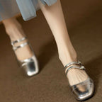 Damen Ballerina-Schuhe mit doppelt verstellbarem Riemchen und bequemer Sohle
