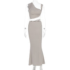 Damen Elegantes Wickelkleid mit asymmetrischem Schnitt und figurbetontem Design R&B