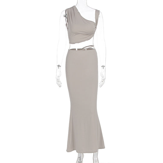 Damen Elegantes Wickelkleid mit asymmetrischem Schnitt und figurbetontem Design R&B