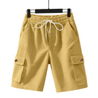 Herren nan Cord-Cargo-Shorts mit elastischem Tunnelzugbund, aufgesetzten Cargotaschen und weichem Baumwollmix R&B