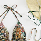 Damen Triangel-Bikini-Set mit floralem Leopardenmuster R&B