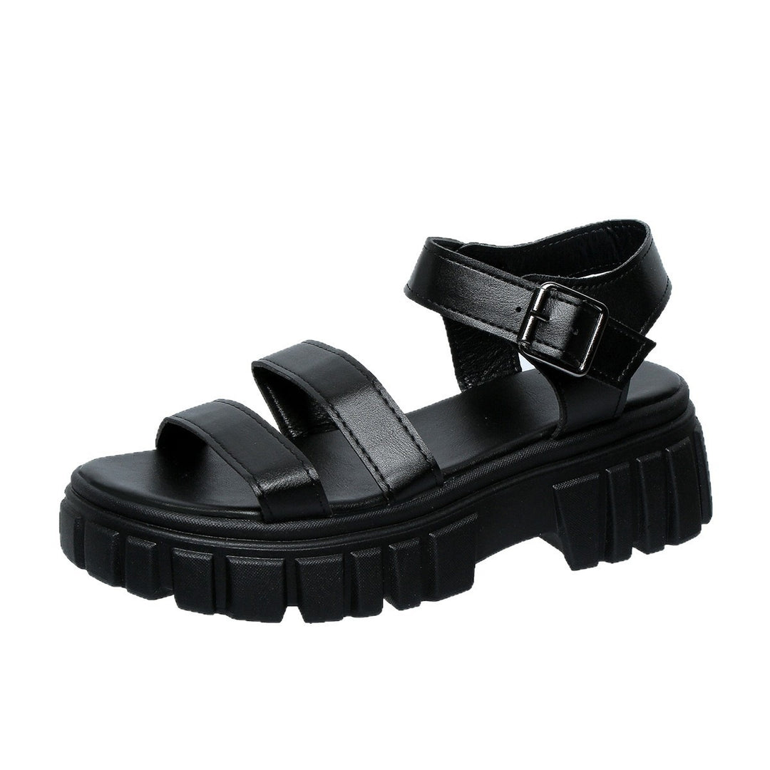 Damen Komfortable Plateau-Sandalen mit verstellbarem Riemen und rutschfester Sohle R&B