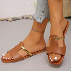 Damen Elegante Slipper mit modischem Goldakzent und ergonomischem Fußbett R&B