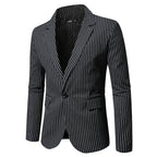 Herren elegante Anzugjacke im modernen Streifenmuster R&B