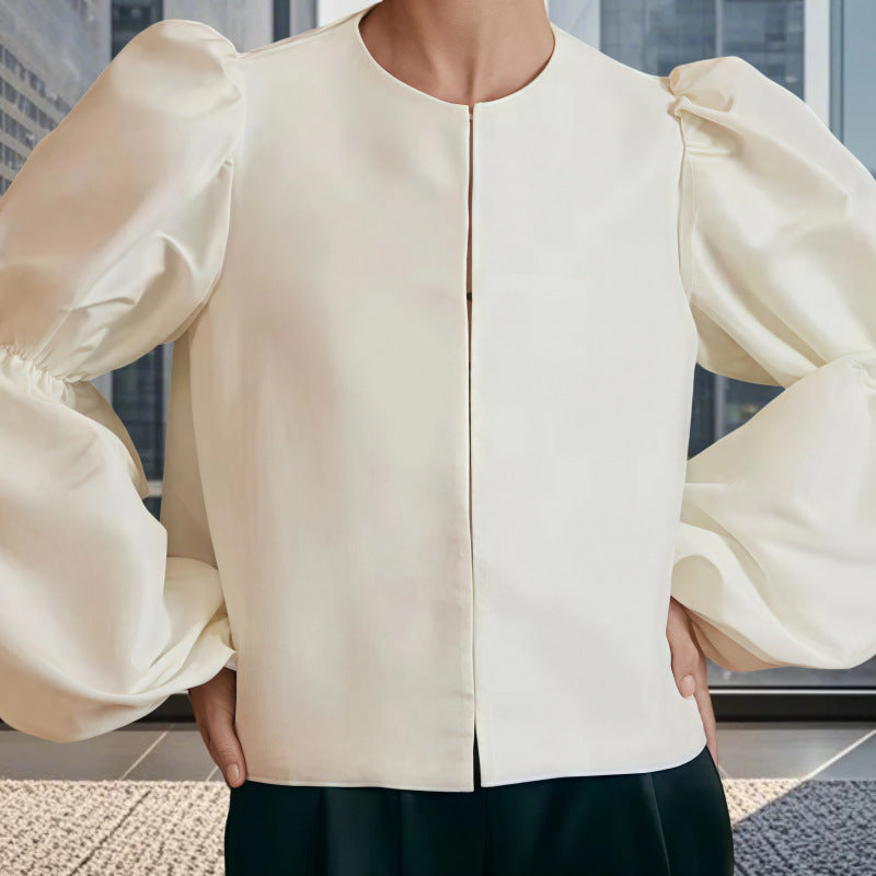 Damen Bluse mit voluminösen Puffärmeln und elegantem Design R&B