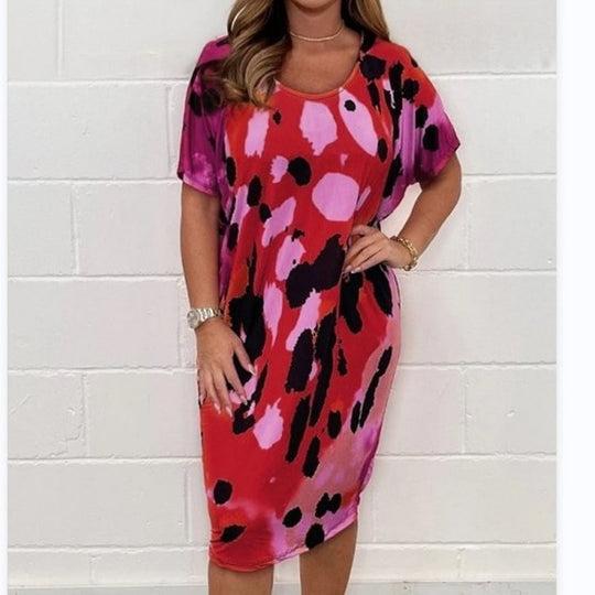 Damen Jersey-Kleid mit aufregendem Muster R&B
