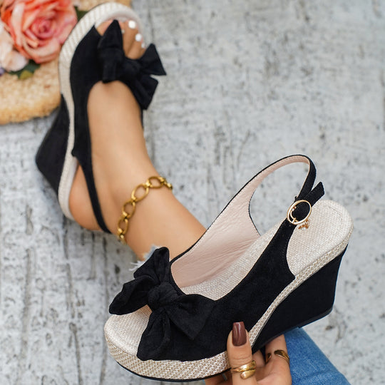 Damen Wedge-Pumps mit Schleifen Detail R&B