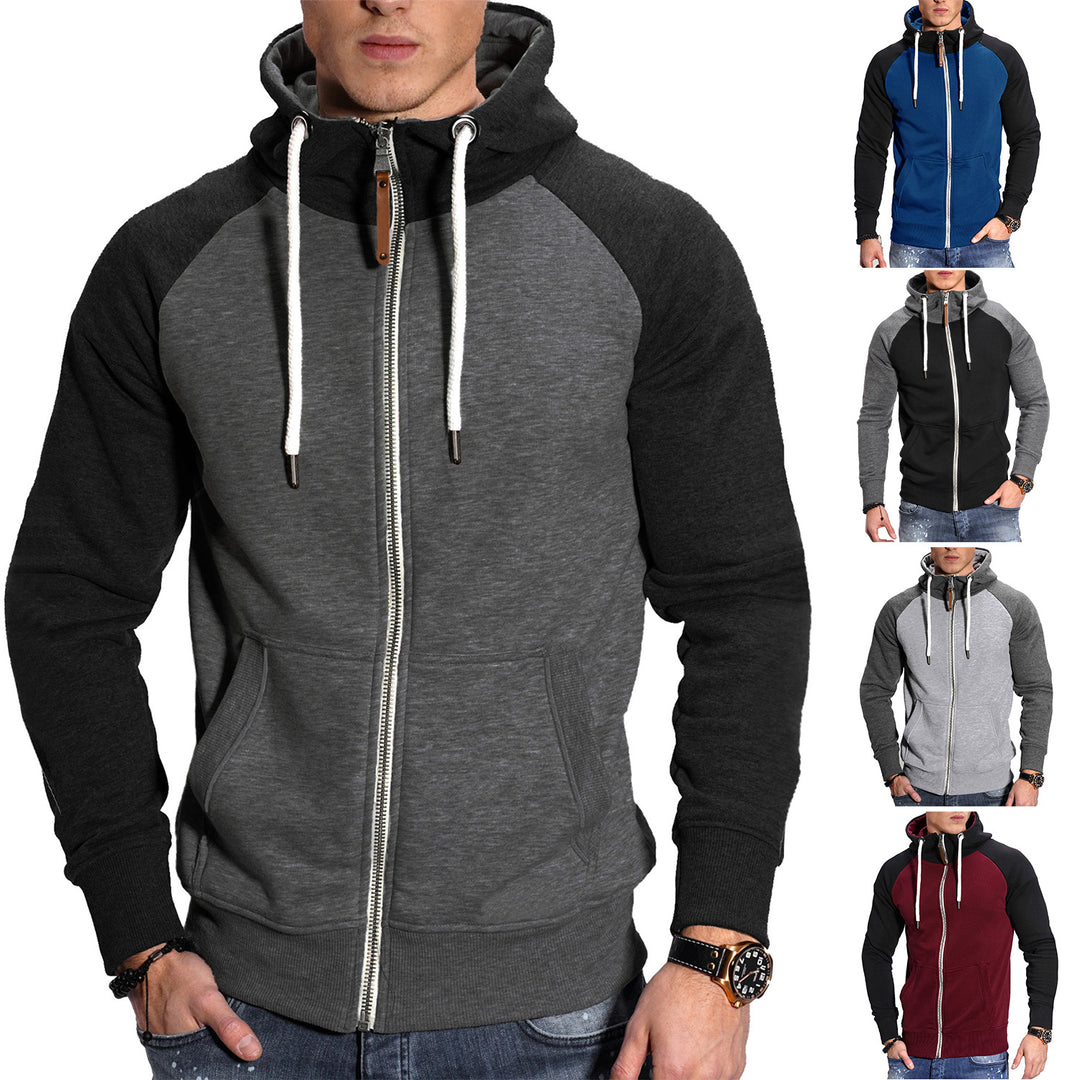 Herren raffinierter Kapuzenpullover mit hochwertigem Reißverschluss R&B
