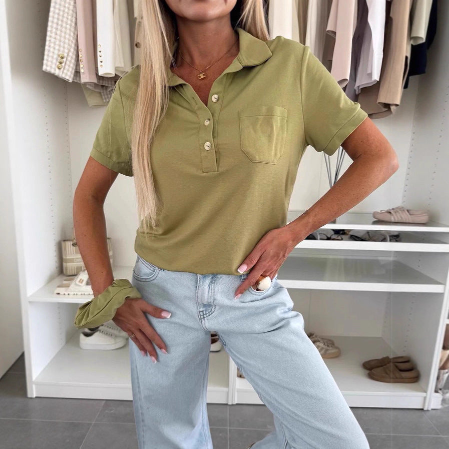 Damen Polohemd mit eleganter Knopfleiste von R&B