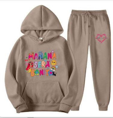 Damen Sweatshirt- und Jogginghose-Set mit buntem Aufdruck R&B