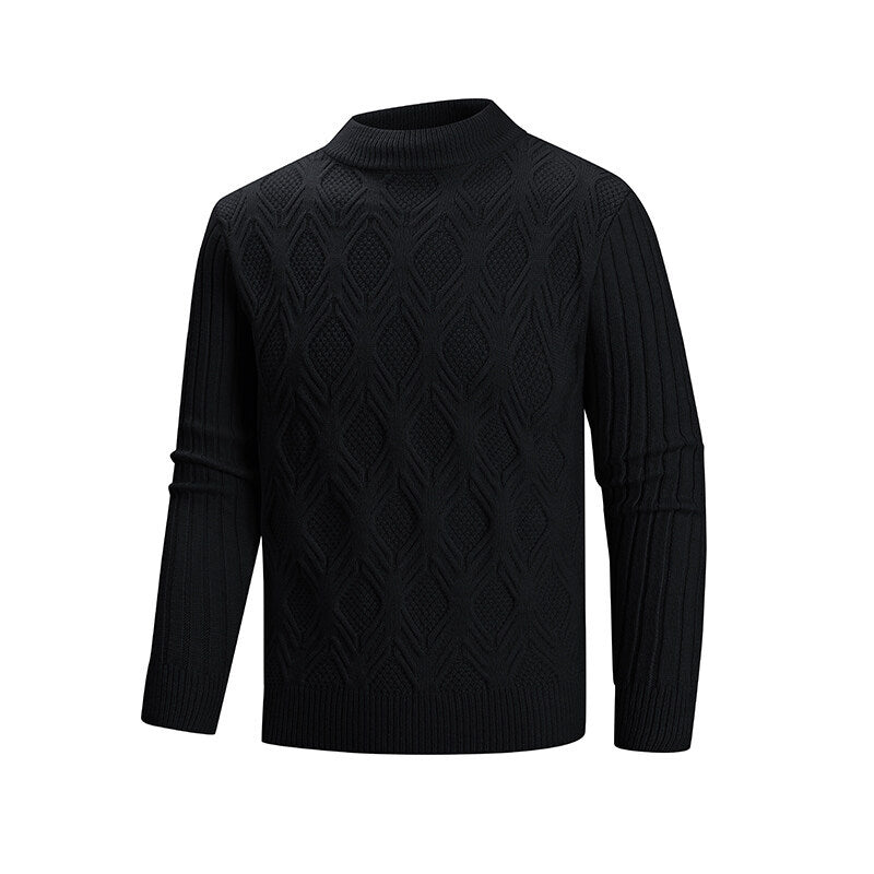 Herren Rollkragenpullover mit strukturierter Strickoberfläche R&B