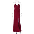 Damen Maxikleid mit raffinierten Spaghettiträgern und hohem Schlitz R&B