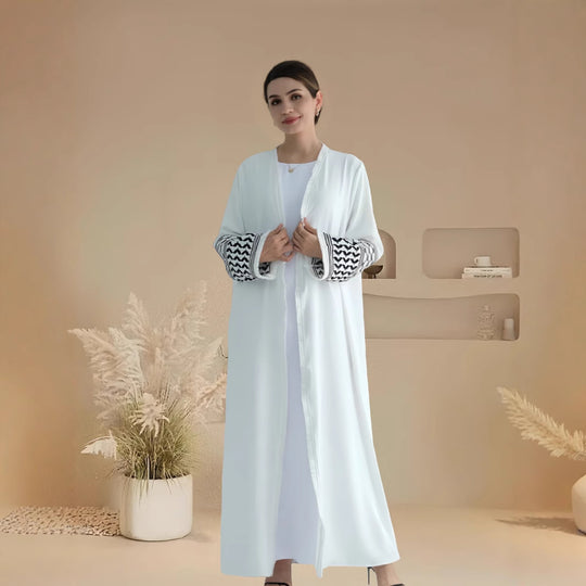 Damen Elegante Kaftan-Jacke mit dekorativen Ärmeln und Gürtel R&B