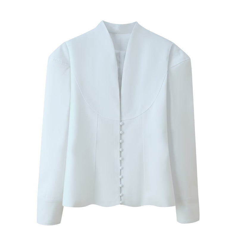 Damen Blazerjacke mit klassischem Kragen und eleganten Knopfdetails R&B