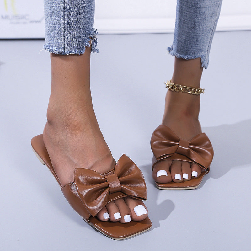 Damen Bequeme Schlappen mit großem Schleifen-Detail R&B