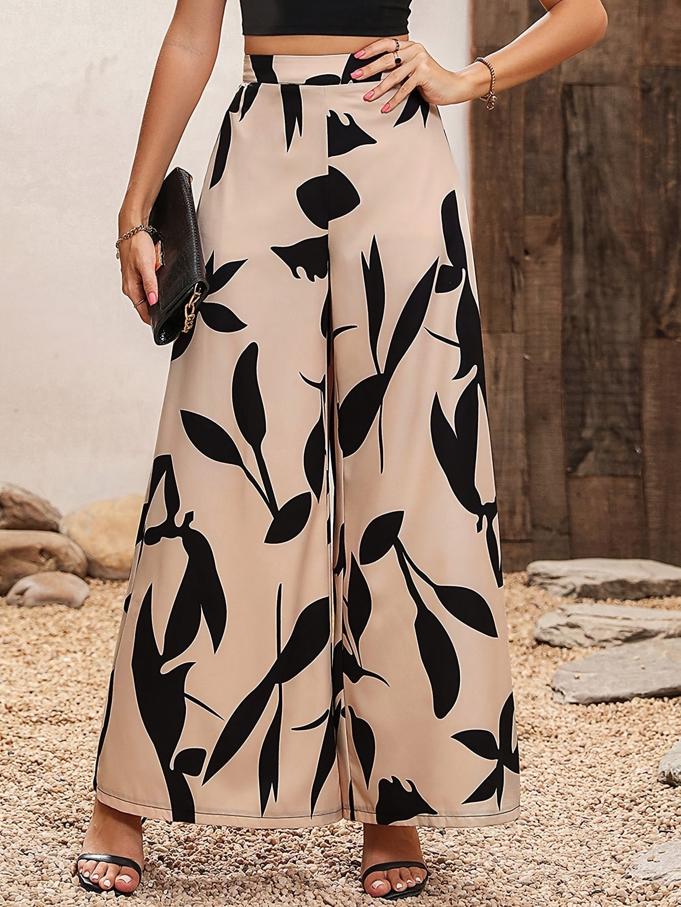 Damen Hochtaillierte Sommerhose mit floralem Druck R&B
