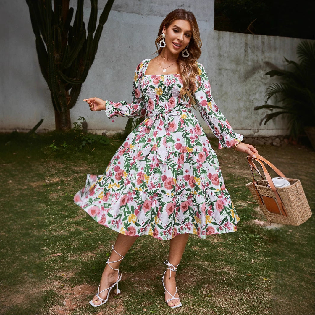 Damen Midikleid mit floralem Print und schmeichelndem Schnitt R&B