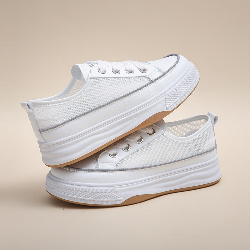 Damen Sportliche Plateausneaker mit atmungsaktivem Mesh-Obermaterial und rutschfester Sohle R&B