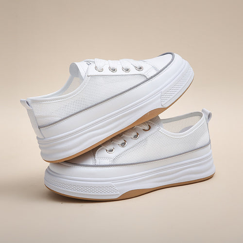 Damen Sportliche Plateausneaker mit atmungsaktivem Mesh-Obermaterial und rutschfester Sohle R&B
