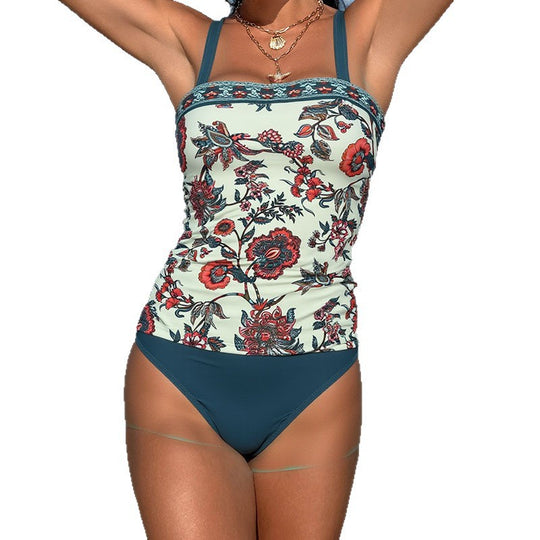 Damen Tankini-Set mit floralem Design und verstellbaren Trägern R&B