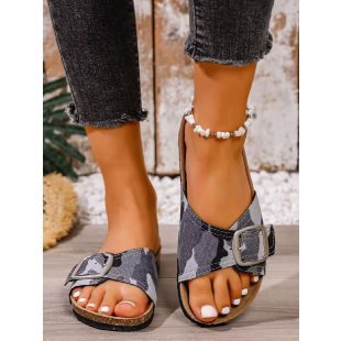 Damen komfortable Riemchensandalen mit modischem Schnallen-Design R&B