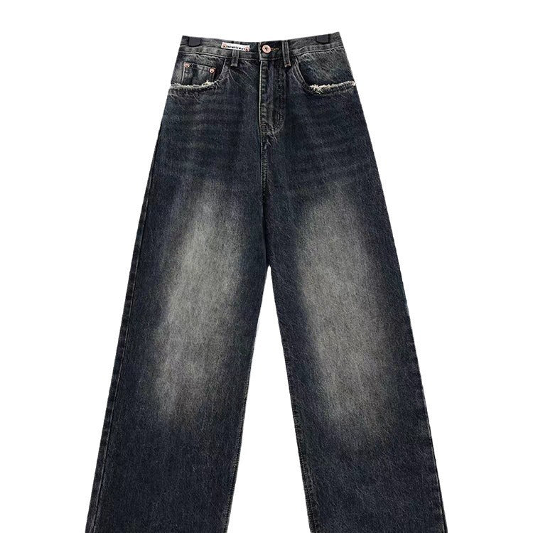 Damen Weite Baggy-Jeans mit authentischem Used-Look R&B